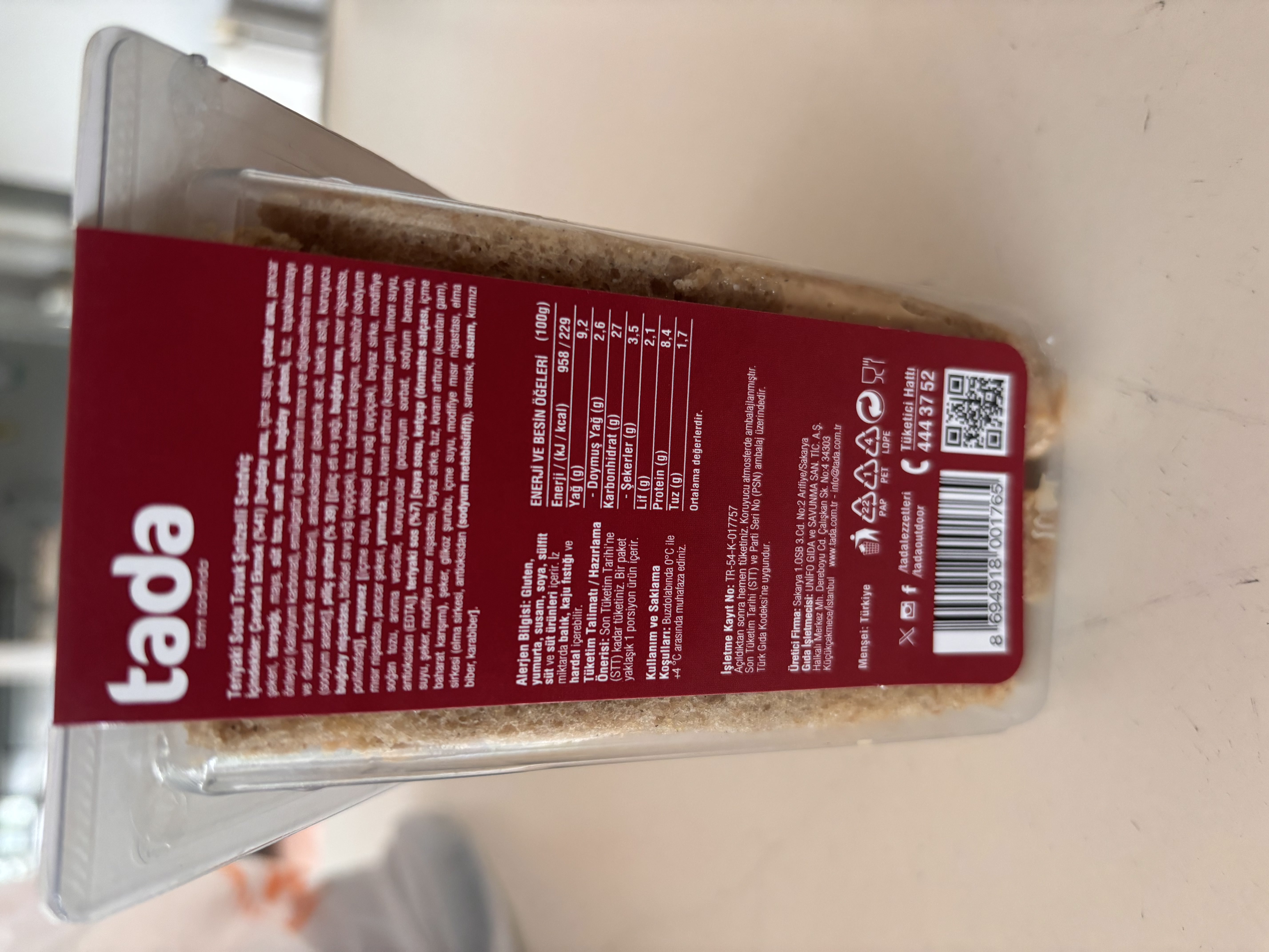 Tada Gurme Teriyaki Soslu Tavuk Şnitzelli görsel 2